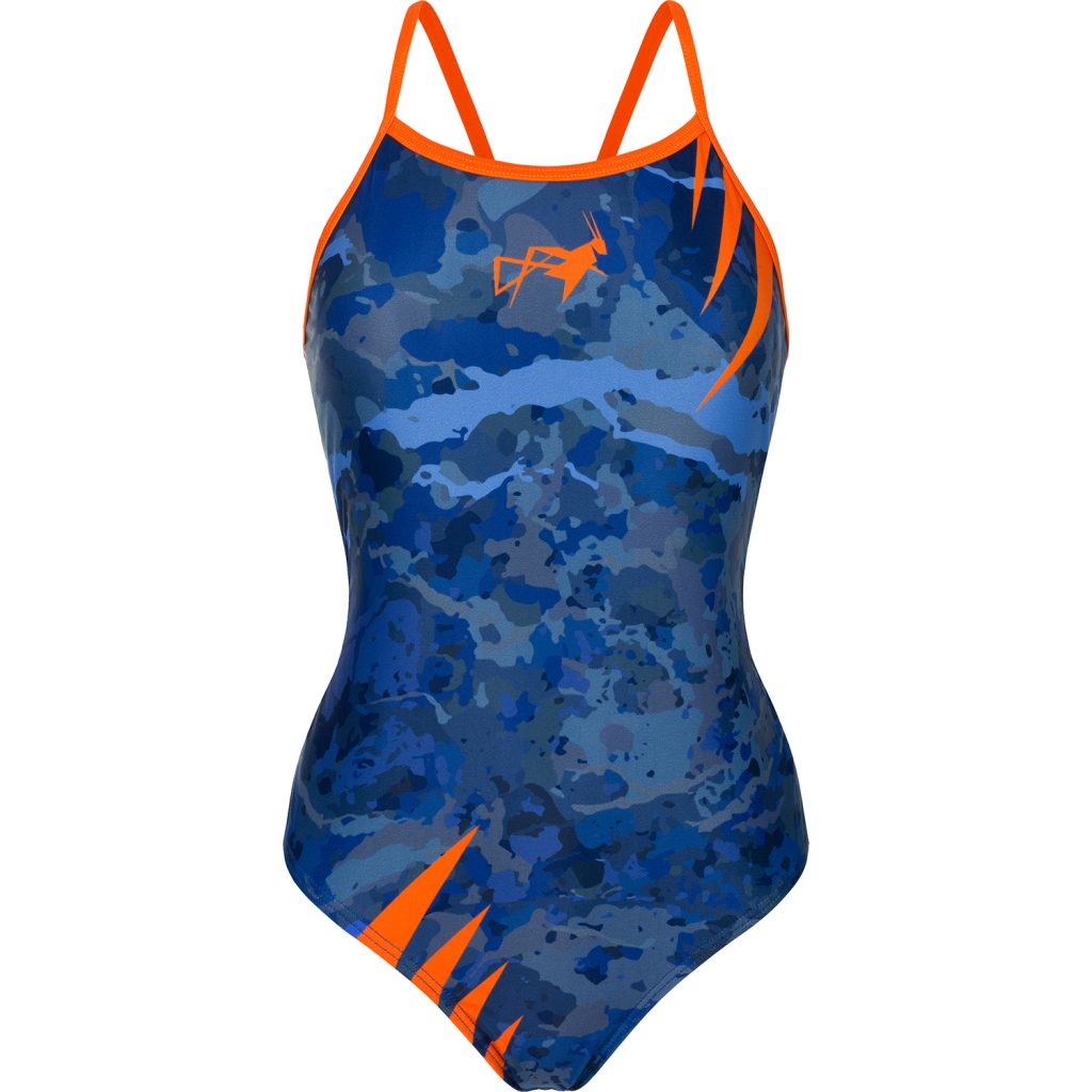 Mad Rock Orange/Blue Swimsuit | Colorful Swimwear - Mad Hoppers